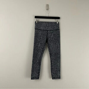 Lululemon High Times Pant Luon Leggings Suited Jacquard Black White Size 8